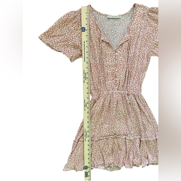 Abercrombie & Fitch Easy Waist Tiered Mini Dress Womens Size XS Flowy Pink - Picture 5 of 6